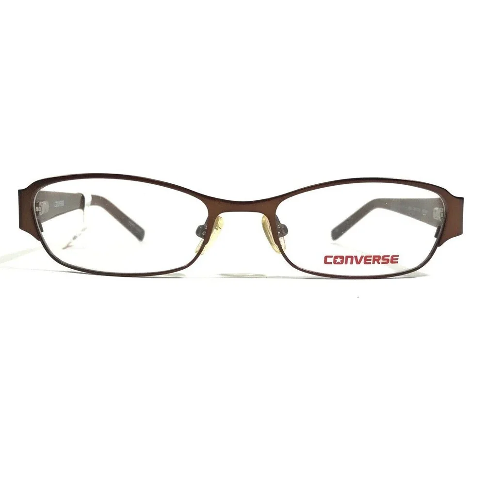Converse Kids Eyeglasses Frames K006 BROWN Rectangular Half Rim 49-17-135